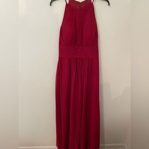 Azazie Bonnie A-lined Ruched Chiffon Dress in Burgundy Size A10